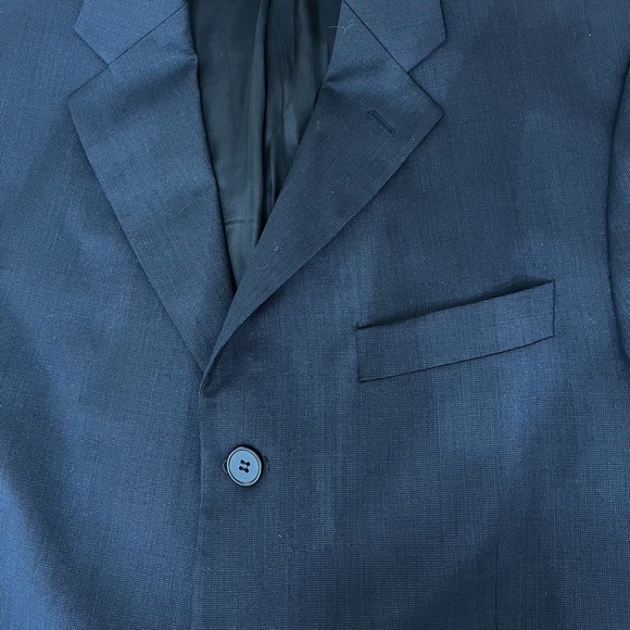 Pierre Cardin Fundamentals Men’s Blazer Sz 42 L Navy 3 Buttons Wool Suit Jacket‎ - Picture 4 of 8